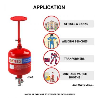 Kanex 2 Kg Automatic Modular Fire Extinguisher (Map 50 Based) by Kanex : Colours available: Red 2 1