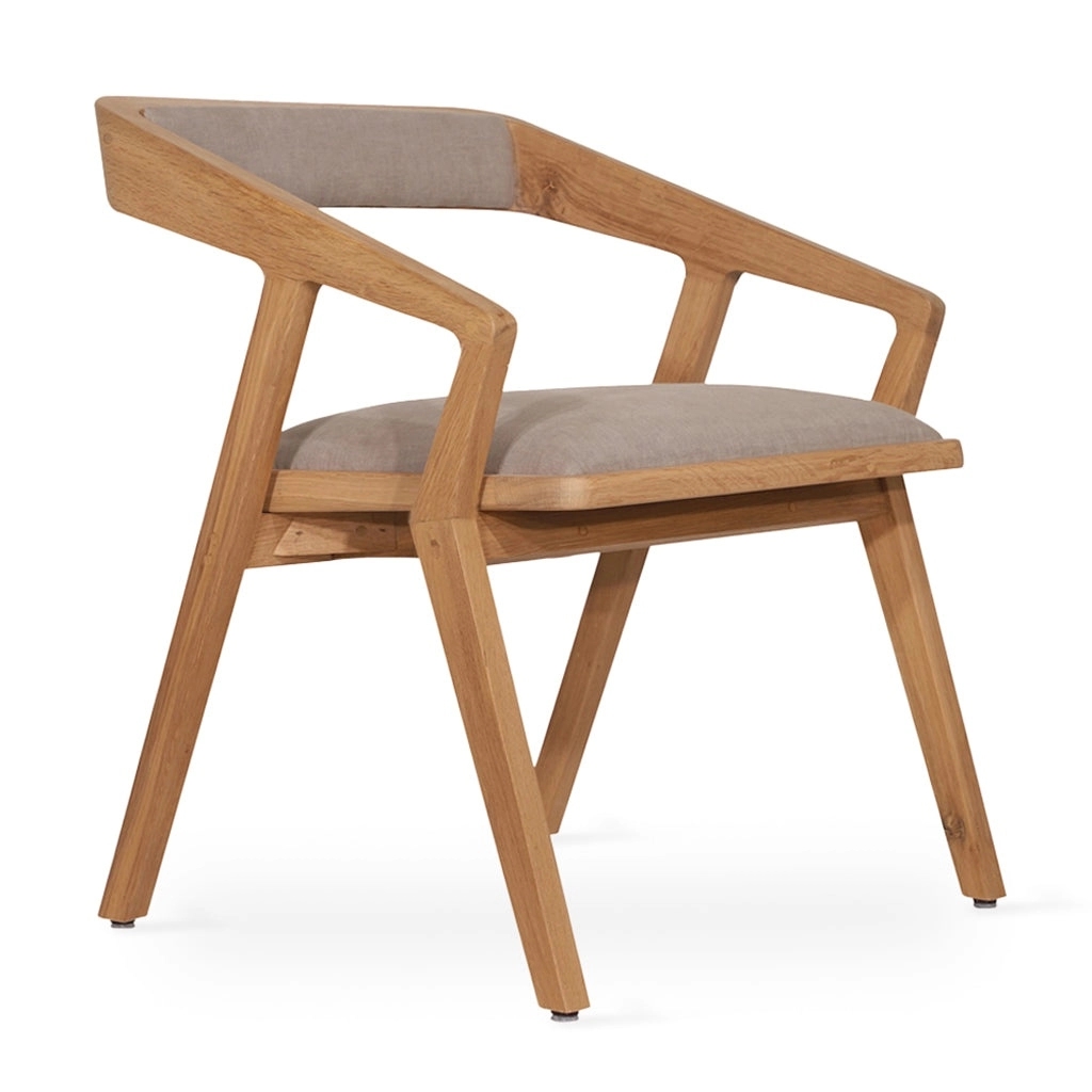 Alankaram Casilla - Ash/Oak/Beech Dining Chair, Upholstered Back, Grey Fabric by Alankaram : Colours available: WoodyBrown, Grey