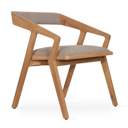 Alankaram Casilla - Ash/Oak/Beech Dining Chair, Upholstered Back, Grey Fabric by Alankaram : Colours available: WoodyBrown, Grey