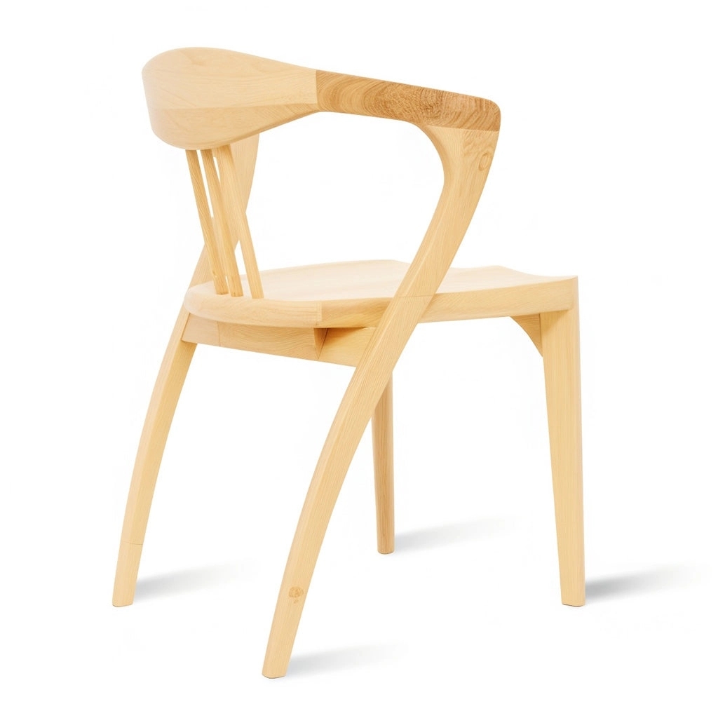 Alankaram Kratky - Ash/Oak/Beech Dining Chair, Wooden Seat by Alankaram : Colours available: LightKhaki 3 2