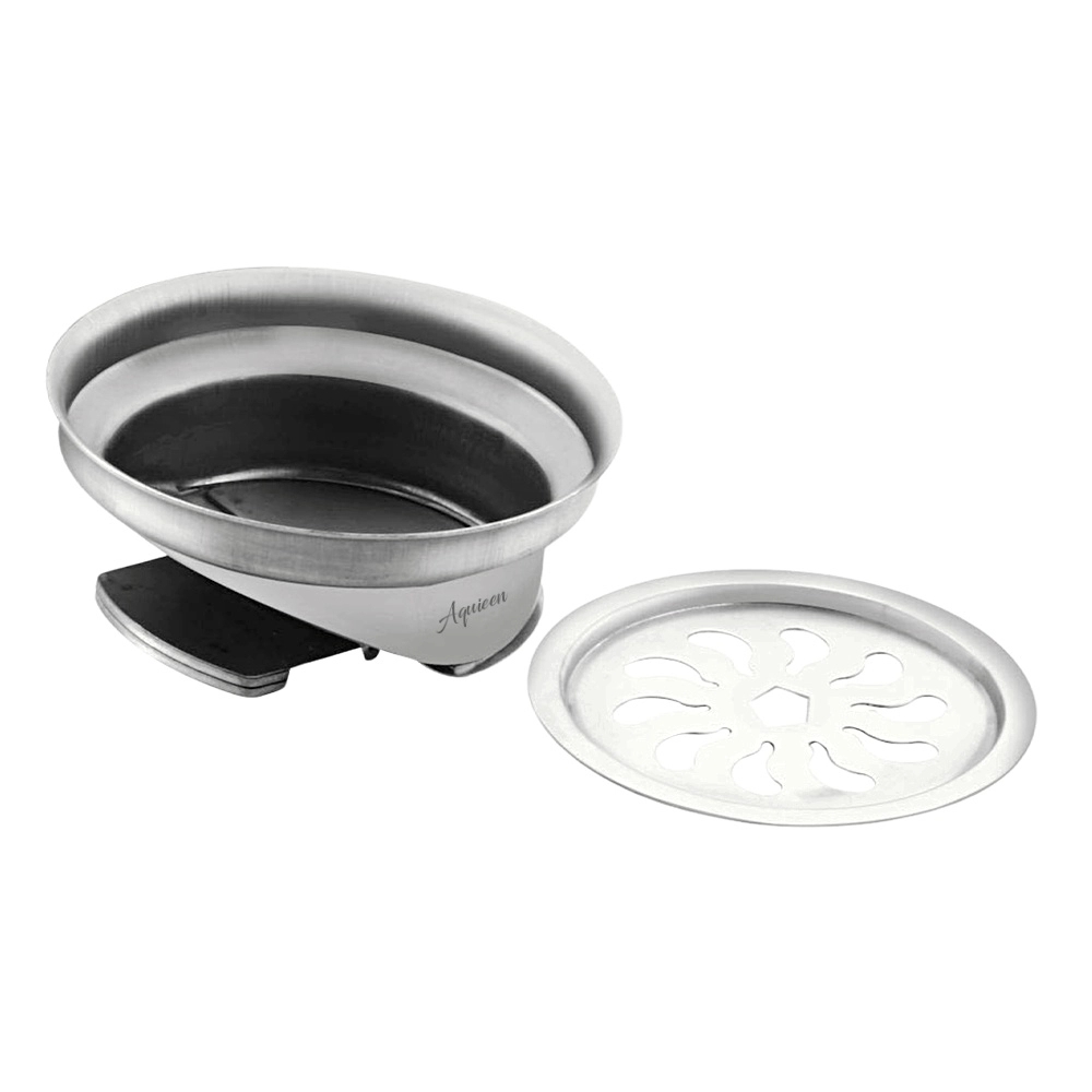 Aquieen 5-Inch Anti-Foul Cockroach Trap | SS304 Stainless Steel Floor Drain Cover In Brushed Silver Finish by Aquieen : Colours available: Chrome
