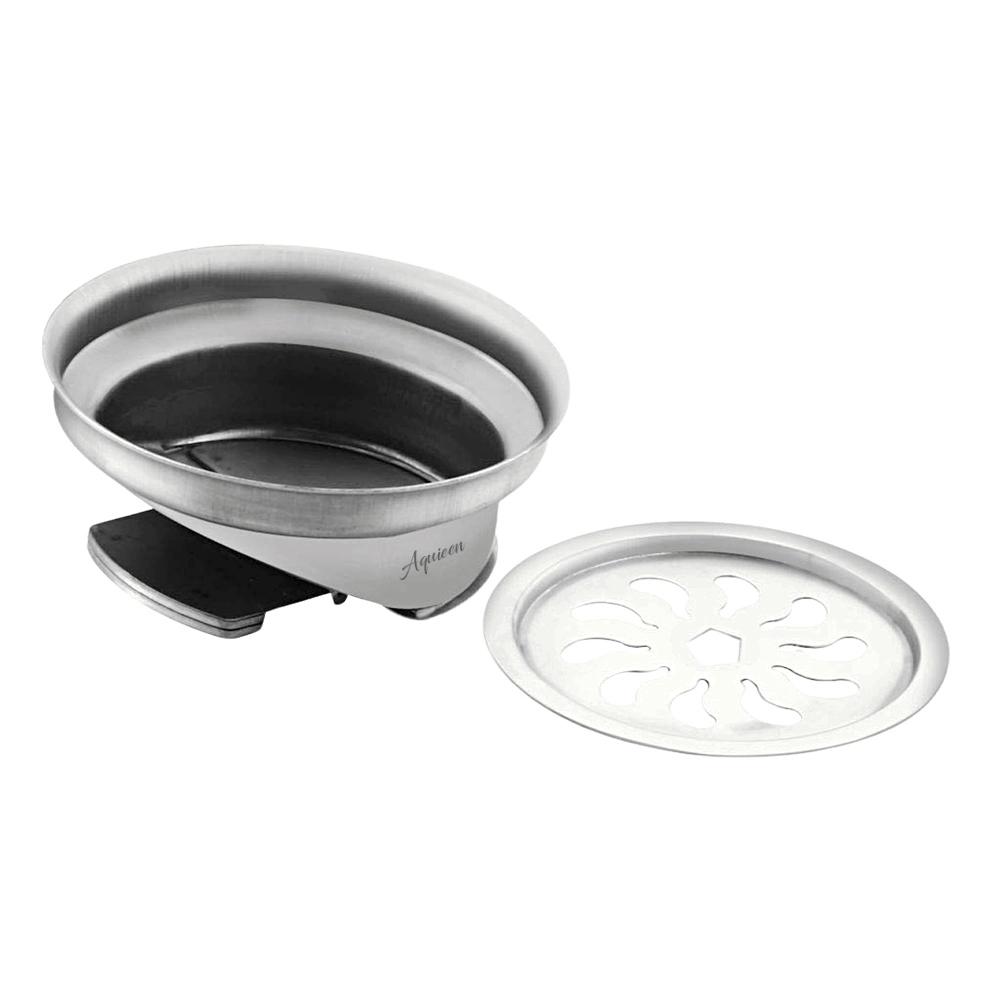 Aquieen 5-Inch Anti-Foul Cockroach Trap | SS304 Stainless Steel Floor Drain Cover In Brushed Silver Finish