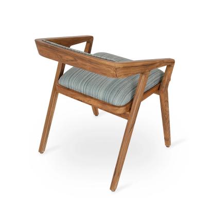 Alankaram Casilla - Teak Dining Chair Upholstered Back, Grey Fabric by Alankaram : Colours available: Brown, Grey 2 3