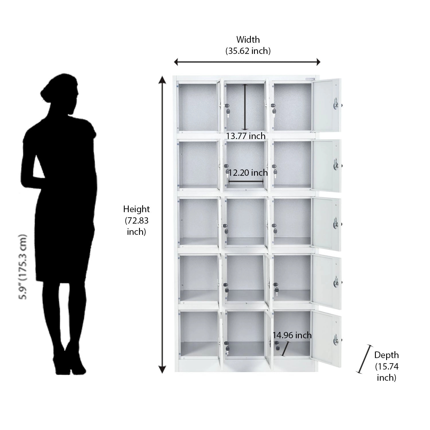 Nilkamal Magna 15 Personal Locker (Grey) by Nilkamal : Colours available: Grey 9 9