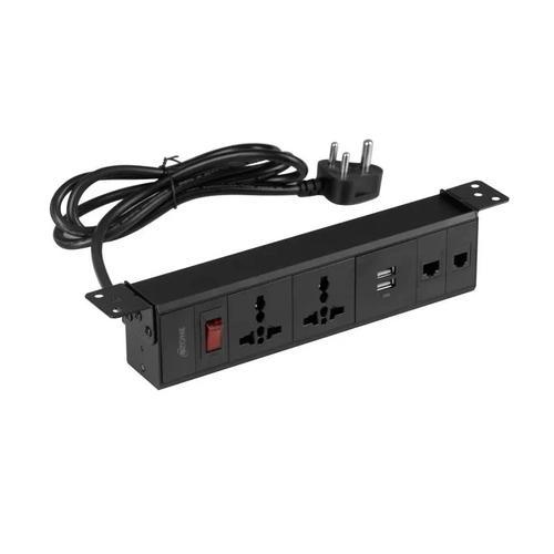 Ozone Under Table Socket Organizer For Maximum Space & Minimum Clutter | Finish: Black