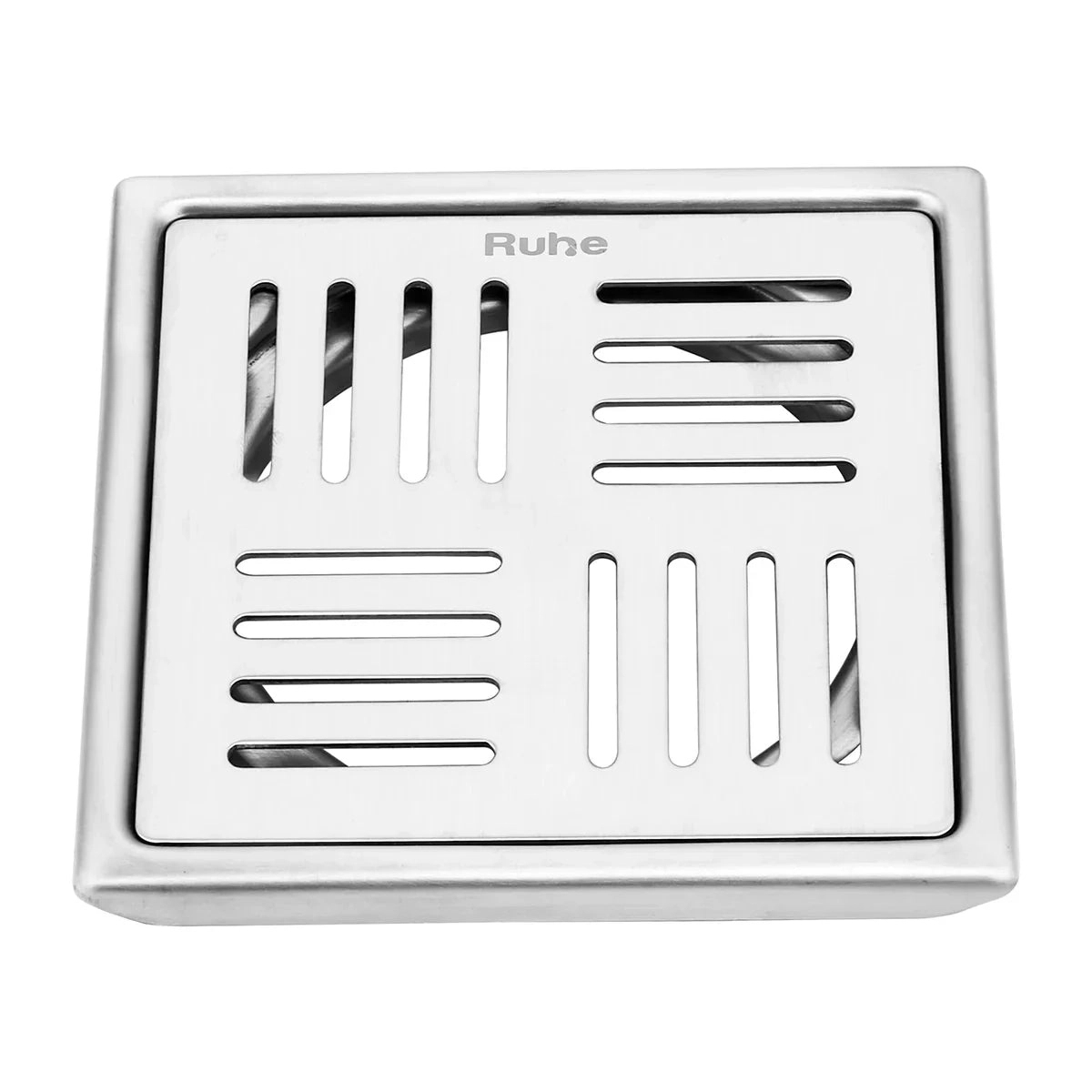 Ruby Square 304-Grade Floor Drain 5 x 5 Inches by Ruhe : Colours available: Silver