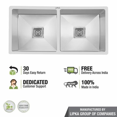 Lipka Handmade Double Bowl Kitchen Sink (37 x 18 x 10 Inches) 6