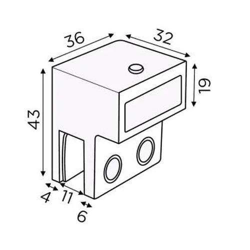 Ozone Glass-to-Track End Connector Track-to-Track 90° Connector | Finish: Polished Stainless Steel 1