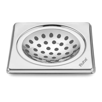 Ruhe Neon Square Floor Drain 5 x 5 Inches by Ruhe : Colours available: Silver