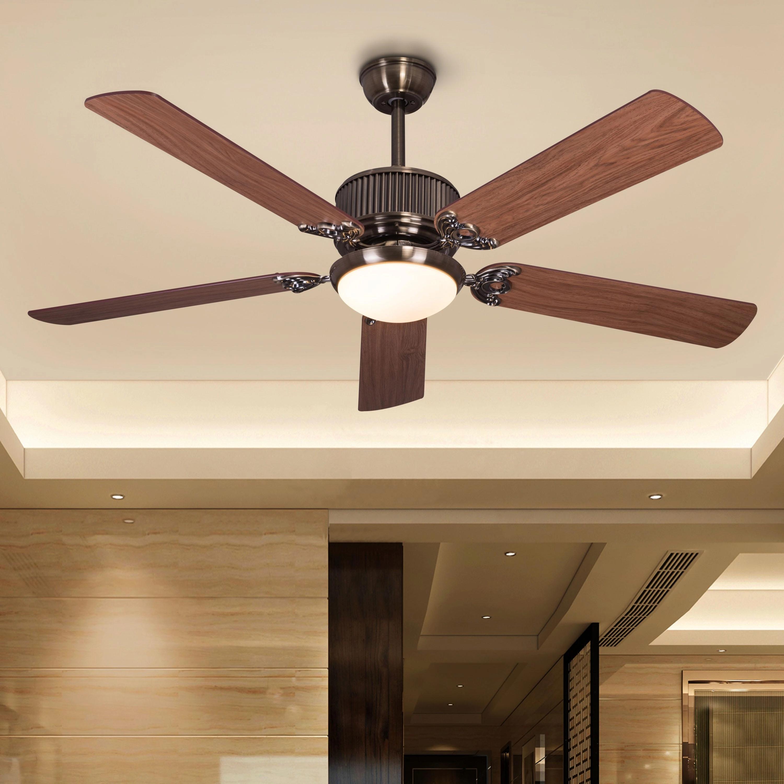The WhiteTeak An Upgrade (142 cm Span, Antique Bronze Finish Metal Body, Walnut Finish MDF Blades) Dimmable LED With Remote Control Ceiling Fan