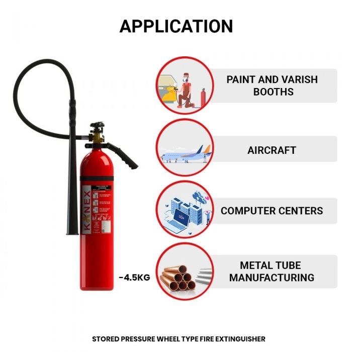 Kanex 4.5 Kg Co2 Fire Extinguisher - Stored Pressure by Kanex : Colours available: Red 2 1