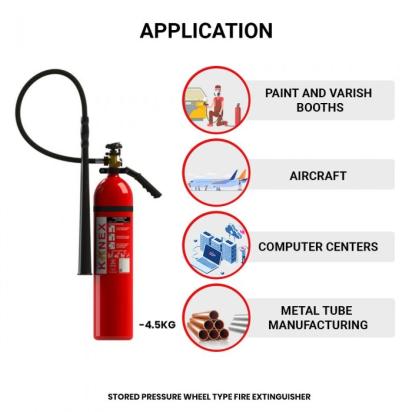 Kanex 4.5 Kg Co2 Fire Extinguisher - Stored Pressure by Kanex : Colours available: Red 2 1