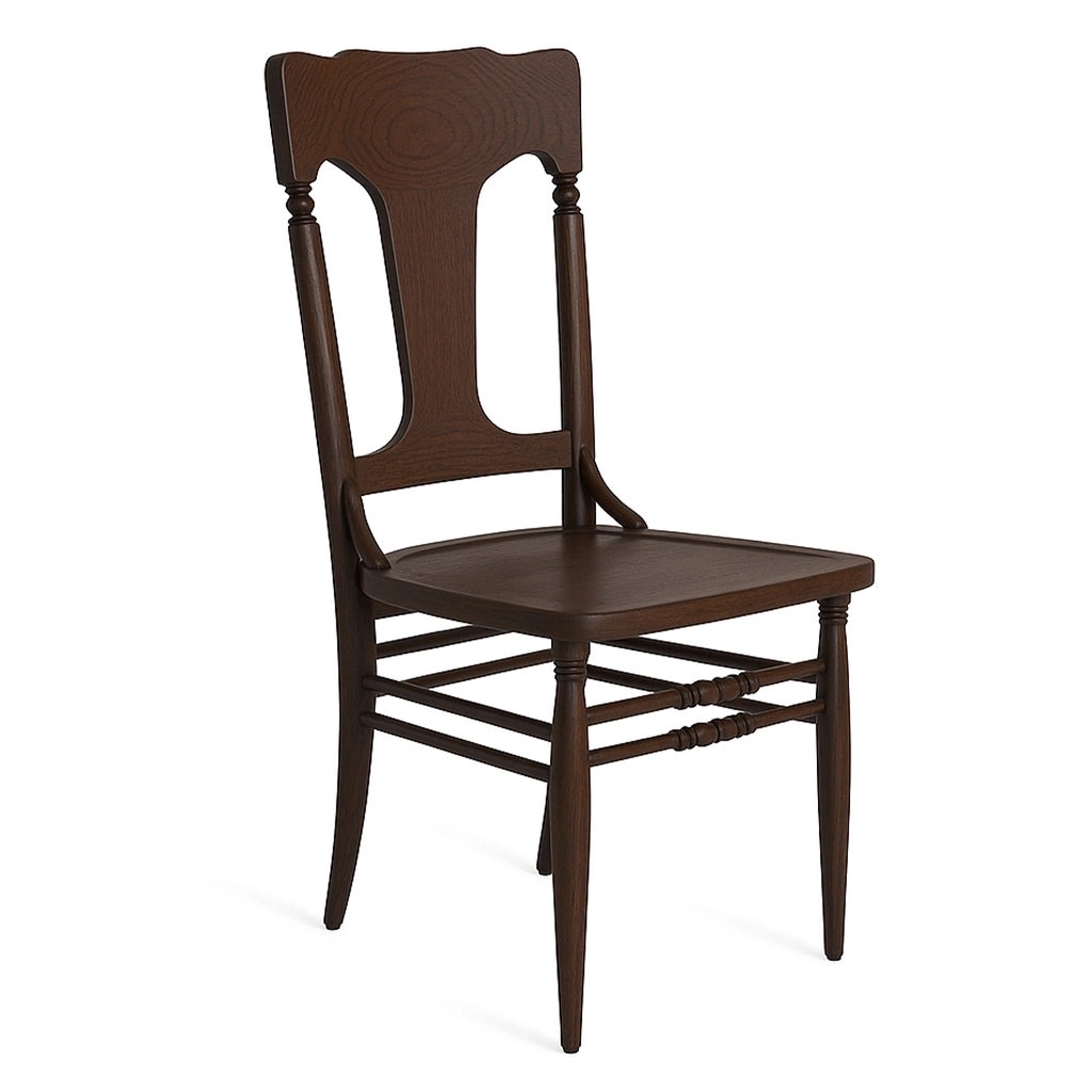 Alankaram Kanso - Ash/Oak/Beech Dining Chair, Wooden Seat, Stained by Alankaram : Colours available: WoodyBrown
