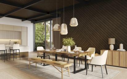 VOX Soffit Infratop Dark Mahogany Panel by Vox : Colours available: WoodyBrown