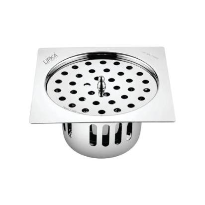Lipka Square Flat Cut Floor Drain (5 x 5 Inches) with Lid and Cockroach Trap