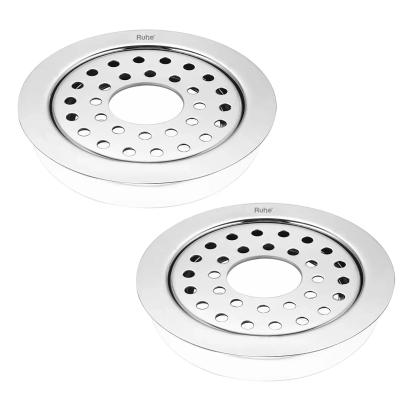 Ruhe Multi Ring Flat Cut Floor Drain 5 inches with Hole Pack of 2 by Ruhe : Colours available: Silver