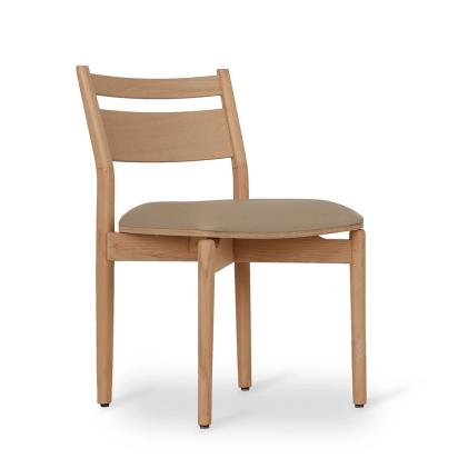 Alankaram Vahva - Beech Dining Chair, Upholstered Seat, Sale by Alankaram : Colours available: Wheat