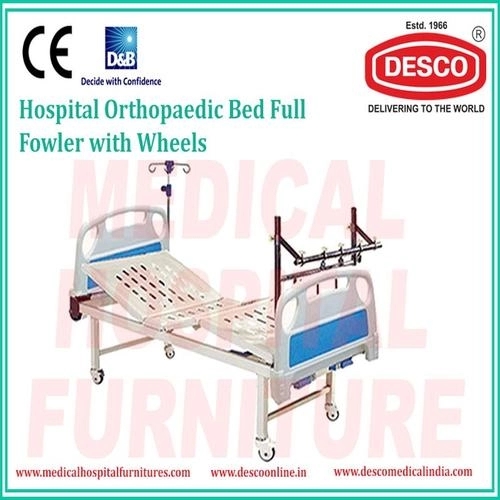 Desco Orthopaedic Bed Full Fowler with Wheels by Desco : Colours available: White