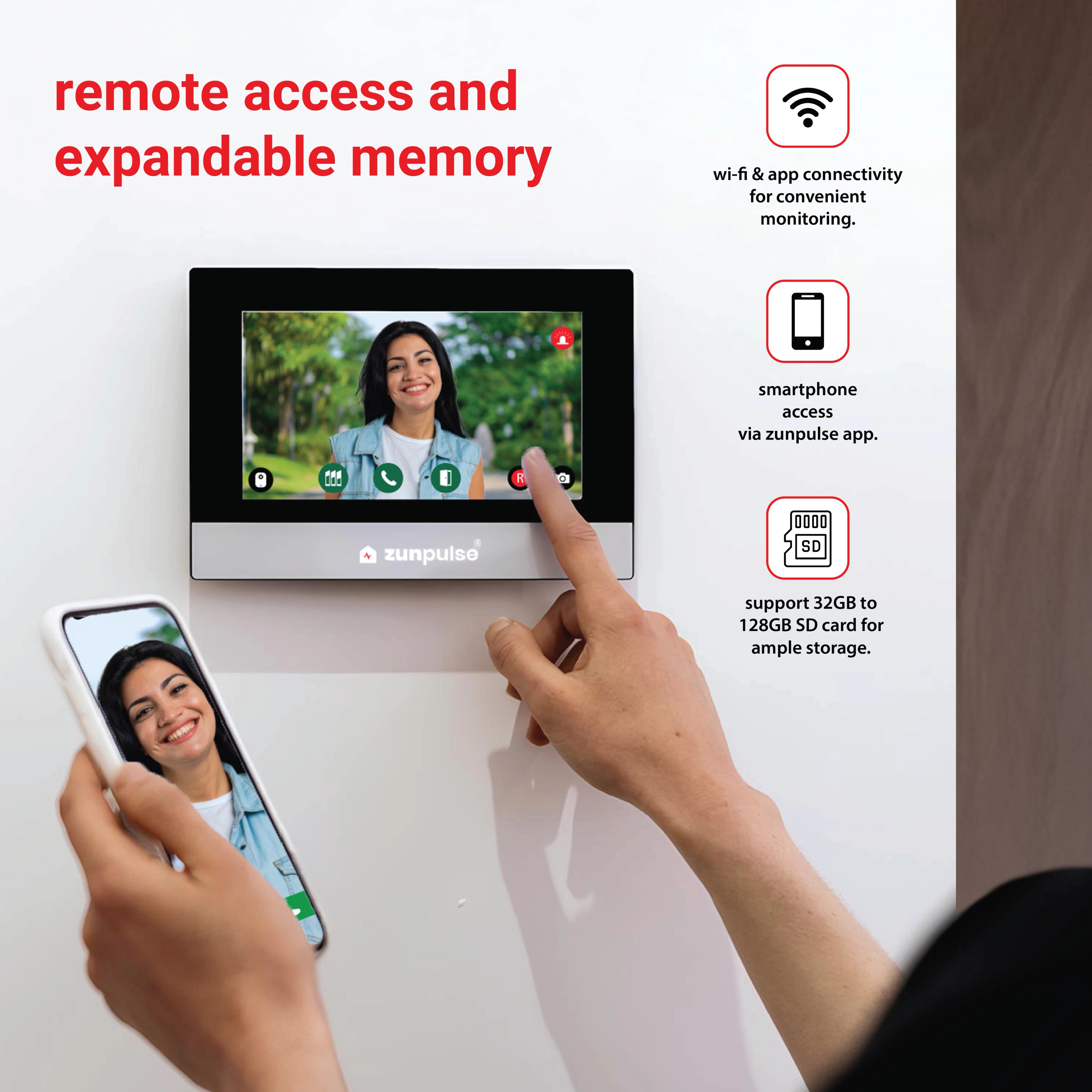Zunpulse Zunpulse zunpulse 7 inch Smart Video Door Phone - Touchscreen, WiFi, App, Night Vision, Motion Detection, Anti-Theft by Zunpulse 2 2