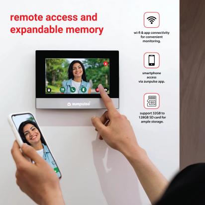 Zunpulse Zunpulse zunpulse 7 inch Smart Video Door Phone - Touchscreen, WiFi, App, Night Vision, Motion Detection, Anti-Theft by Zunpulse 2 2