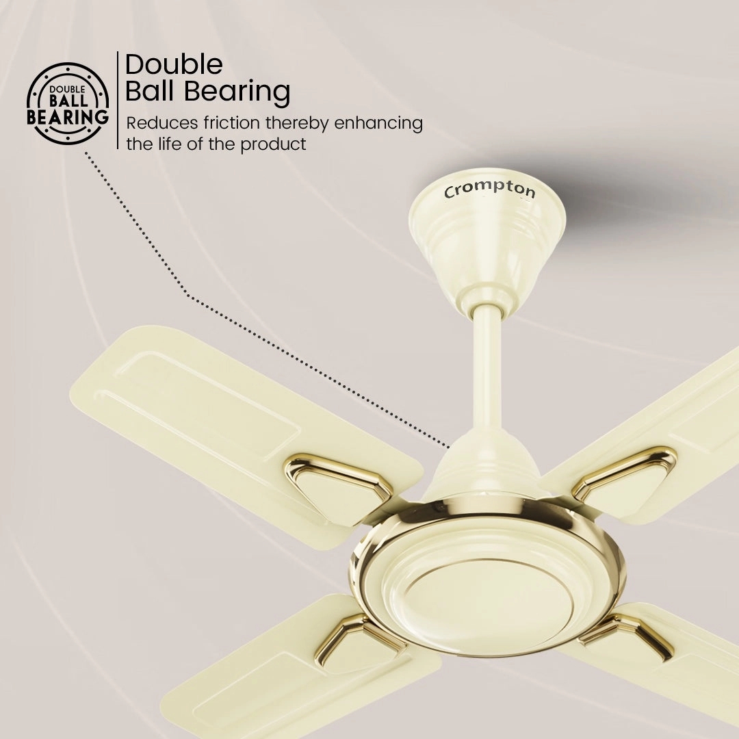 Crompton Surebreeze Super Briz Deco | Ceiling Fan - Briken Ivory by Crompton : Colours available: Ivory 8 3