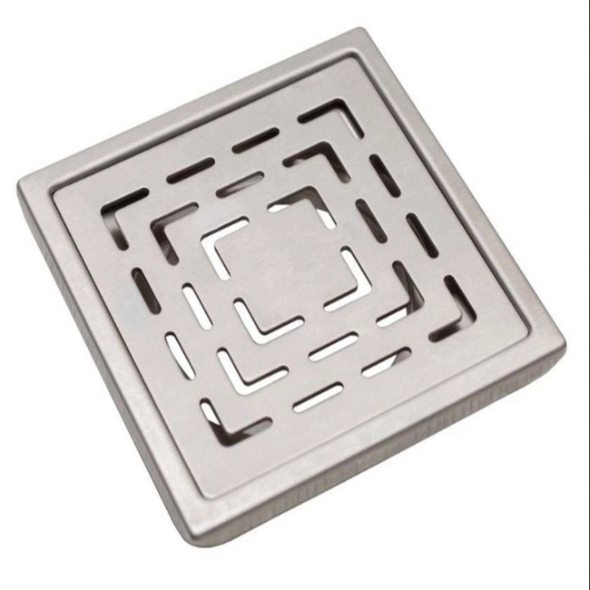 Aquieen 5x5 Inch Floor Grating / Drainer In Matte Finish | Fern Design & SS304 Drainer | Anti-Clog & Drain Cover & Kitchen by Aquieen : Colours available: Chrome 2 2