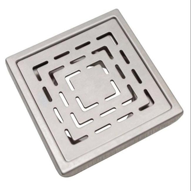Aquieen 5x5 Inch Floor Grating / Drainer In Matte Finish | Fern Design & SS304 Drainer | Anti-Clog & Drain Cover & Kitchen 2