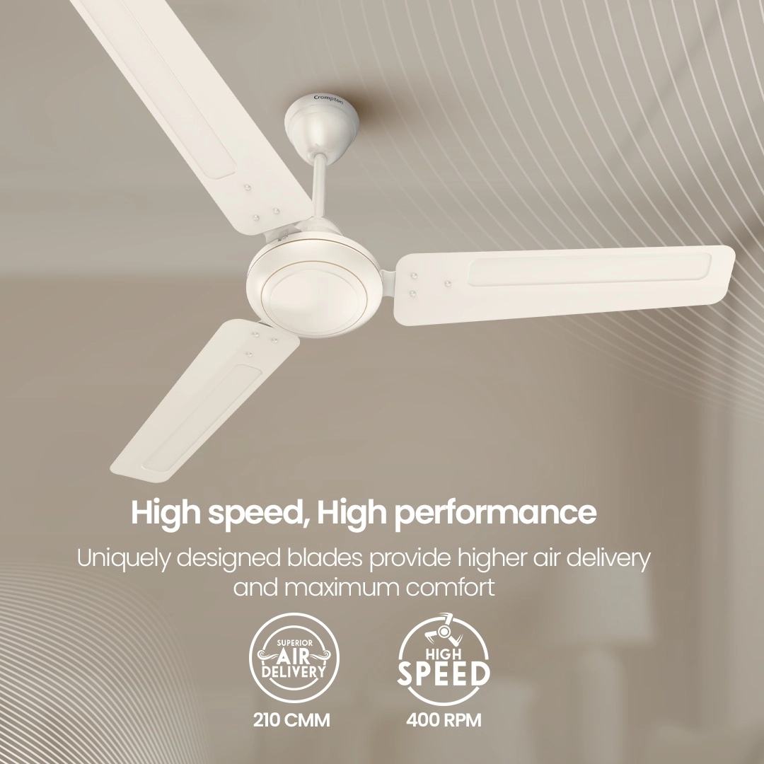 Crompton Surebreeze Starspeed| Ceiling Fan - Ivory by Crompton : Colours available: Ivory 4 2