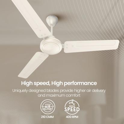 Crompton Surebreeze Starspeed| Ceiling Fan - Ivory by Crompton : Colours available: Ivory 4 2