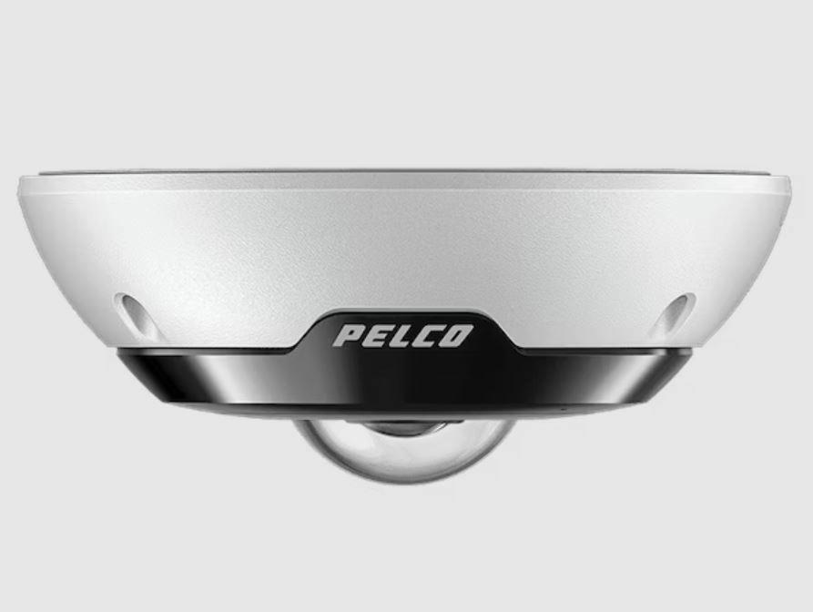 Pelco 8MP Fisheye Environmental built In IR Illumination Surface Mount IP Camera Client Side Dewarping True WDR 30 FPS Smart Analytics 1