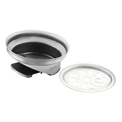 Aquieen 6x6 Inch Floor Grating / Drainer with Anti-Foul Cockroach Trap | Florin Design, In Matte Finish & SS304 Drainer | Anti-Clog & Drain Cover & Kitchen by Aquieen : Colours available: Chrome 6 6