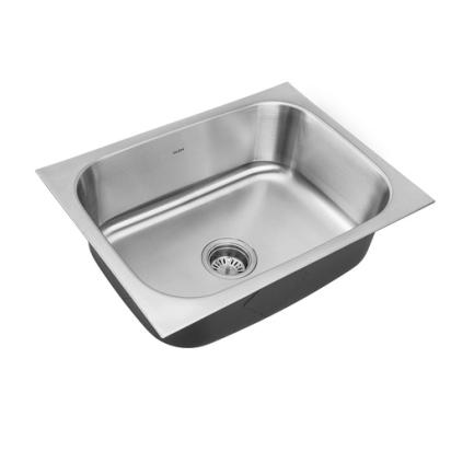 Glen Stainless Steel Grade 304 Sink for Kitchen, Single Bowl Press Sink 24x18x8 inches, Matte Finish (KS-SP24188SBM)