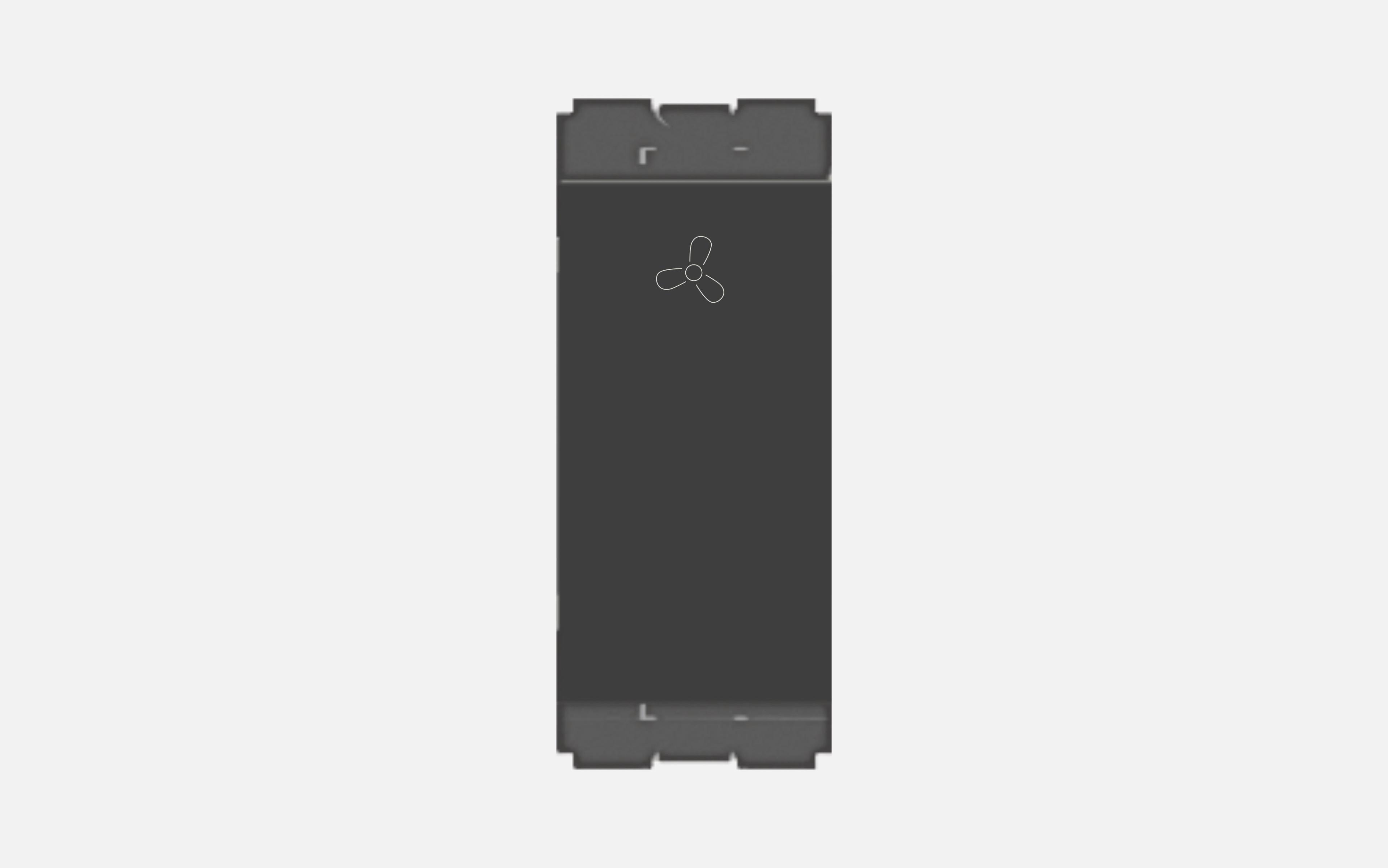 Norisys Charcoal Black Switch 6A One-way with ‘Fan’ or ‘Light’ or 'Exhaust' Symbol - 1 Module