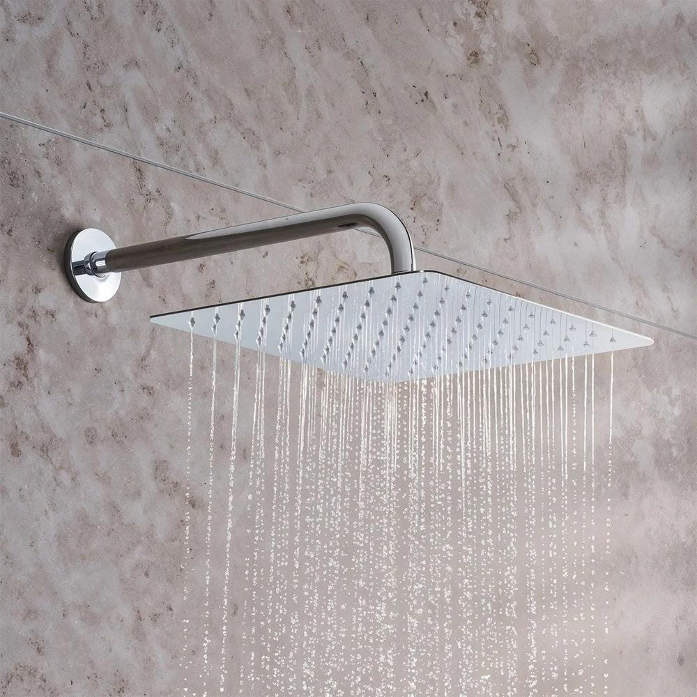 Aquieen 10x10 Inch Super Slim Square Overhead Shower (8mm) - Stainless Steel, Chrome Finish, Wall/Ceiling Mounted 2
