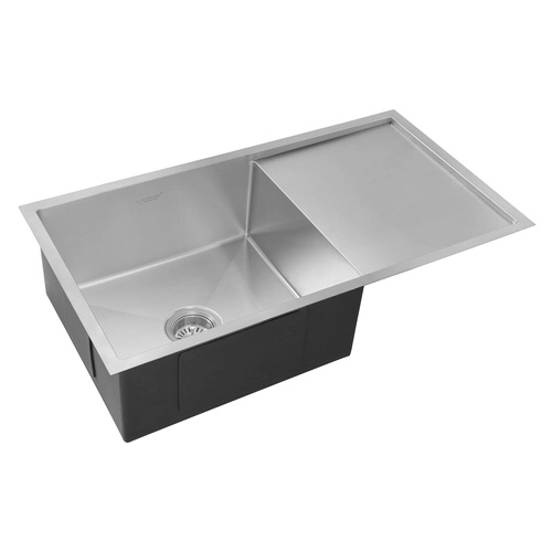 Glen Stainless Steel Grade 304 Sink for Kitchen, Single Bowl Handmade Sink with Side Drain Board 36x20x9 inches, Matte Finish (KS-SH36209SBSDM) 1