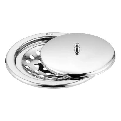 Ruhe Saturn Round Floor Drain with Lid by Ruhe : Colours available: Silver