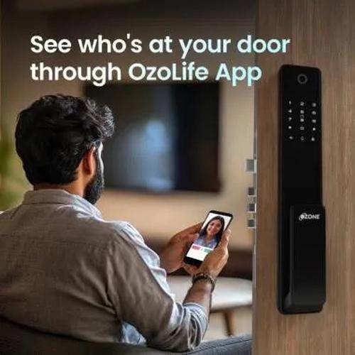 Ozone Smart Wi-Fi External Lock with Integrated HD Video Camera for Wooden & Metal Doos - OZ-FDL-02 LIFE NXT PLUS-i Black 3