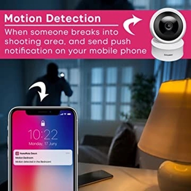 Homemate WiFi Smart Indoor PTZ Camera by Homemate : Colours available: White 1 2