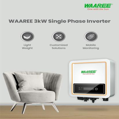 Waaree 3kW Single Phase Solar On Grid Inverter by Waaree : Colours available: White 3 1