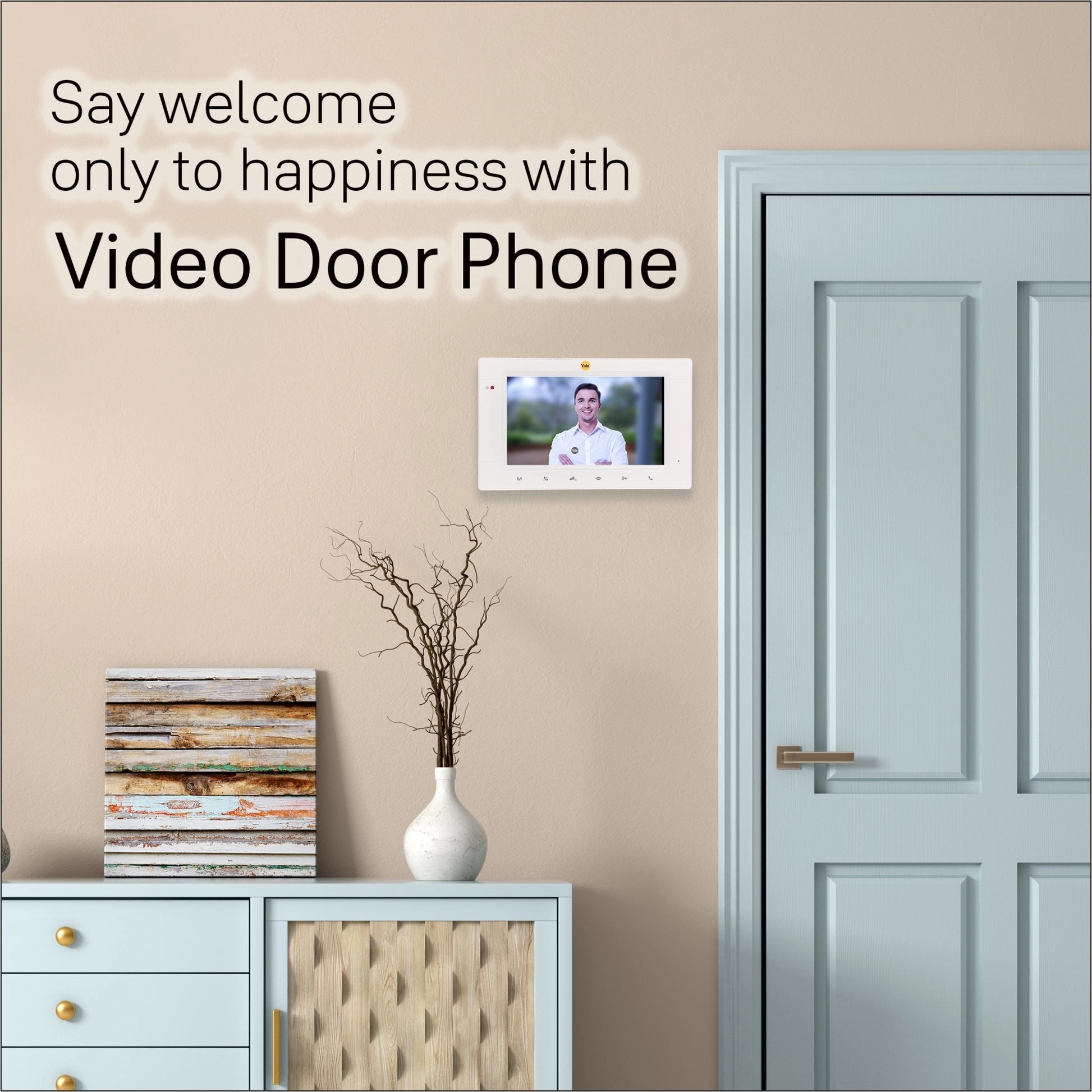 Yale JB 305 - E Video Door Phone with Two way communication, 7inch TFT LCD and Camera with Night Vision LEDs by Yale for Indoor, Outdoor : Colours available: White 3 3
