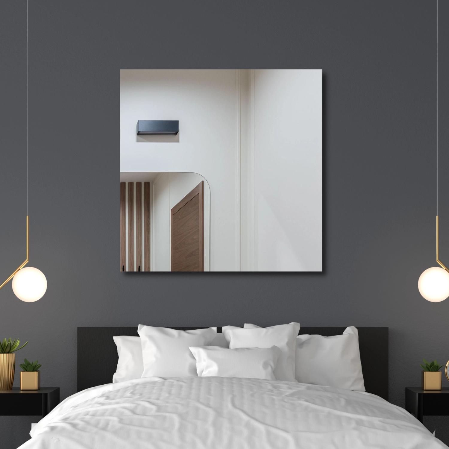 FlairGlass Frameless Square Mirror For Bathroom Wall - 18 inches x 18 inches 2