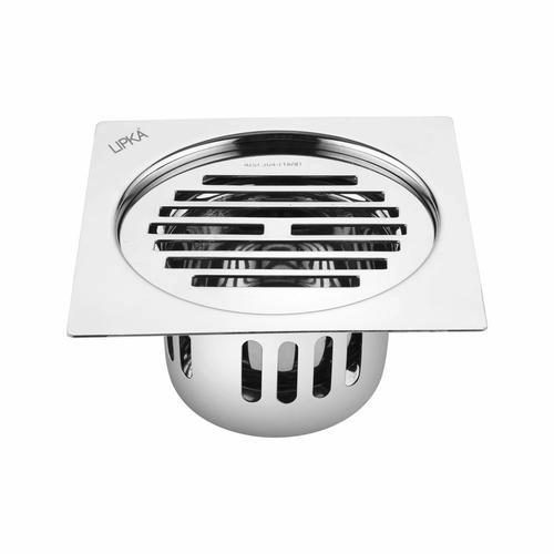 Lipka Golden Classic Jali Square Flat Cut Floor Drain (5 x 5 Inches) with Cockroach Trap