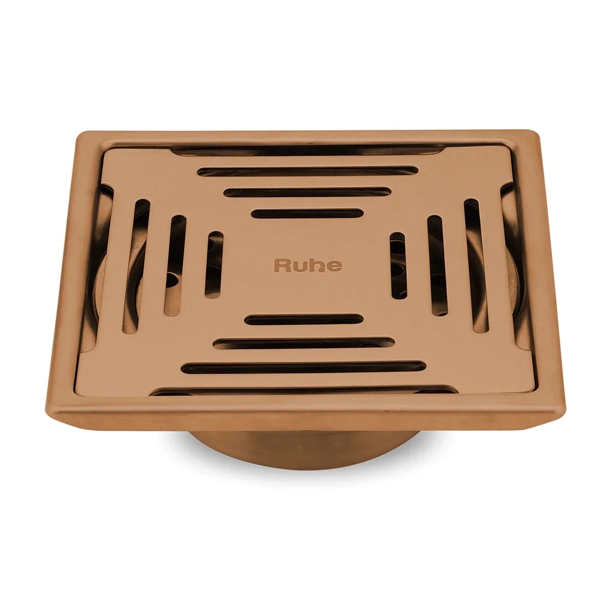 Ruhe Opal Square Flat Cut Floor Drain in Antique Copper PVD Coating 6 x 6 Inches by Ruhe : Colours available: Copper