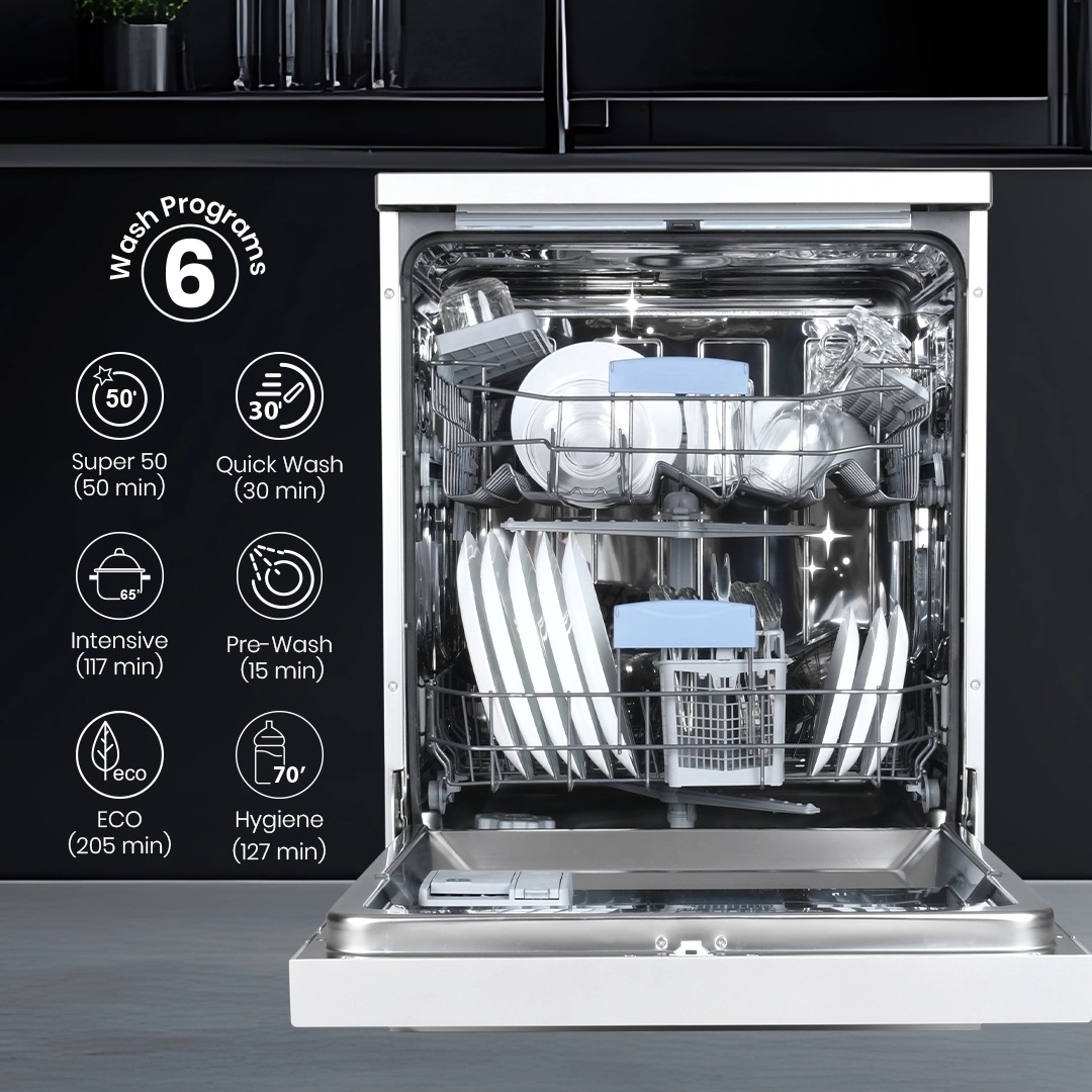 Crompton Voila FreeStanding 14 PlaceStanding Dishwasher by Crompton : Colours available: Silver 4 2