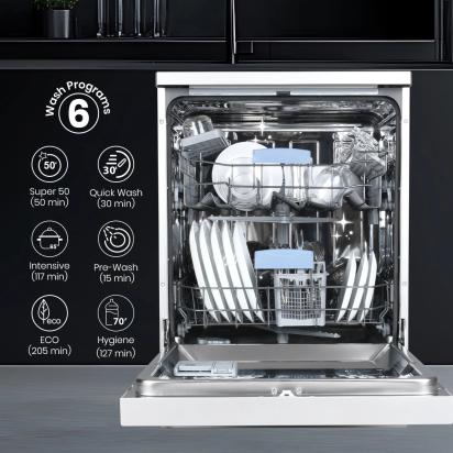 Crompton Voila FreeStanding 14 PlaceStanding Dishwasher by Crompton : Colours available: Silver 4 2