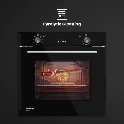 Crompton GrandArt Pyrolytic Oven 78 Ltrs by Crompton : Colours available: Black