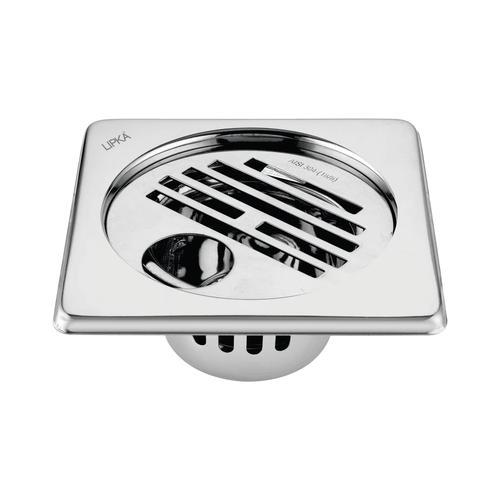 Lipka Golden Classic Jali Square Floor Drain (6 x 6 Inches) with Hole and Cockroach Trap