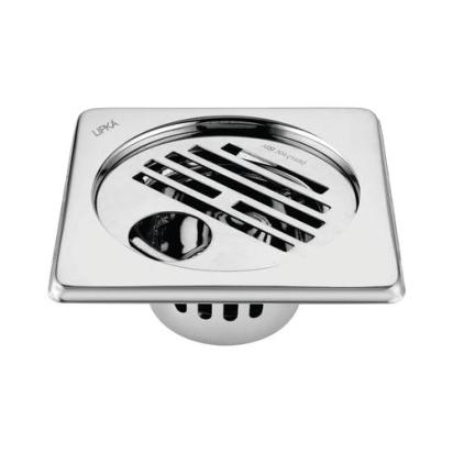 Lipka Golden Classic Jali Square Floor Drain (6 x 6 Inches) with Hole and Cockroach Trap