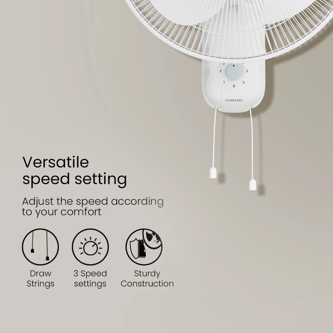 Crompton Highspeed Torpedo Wall Mounted Fan - White by Crompton : Colours available: White 2 3