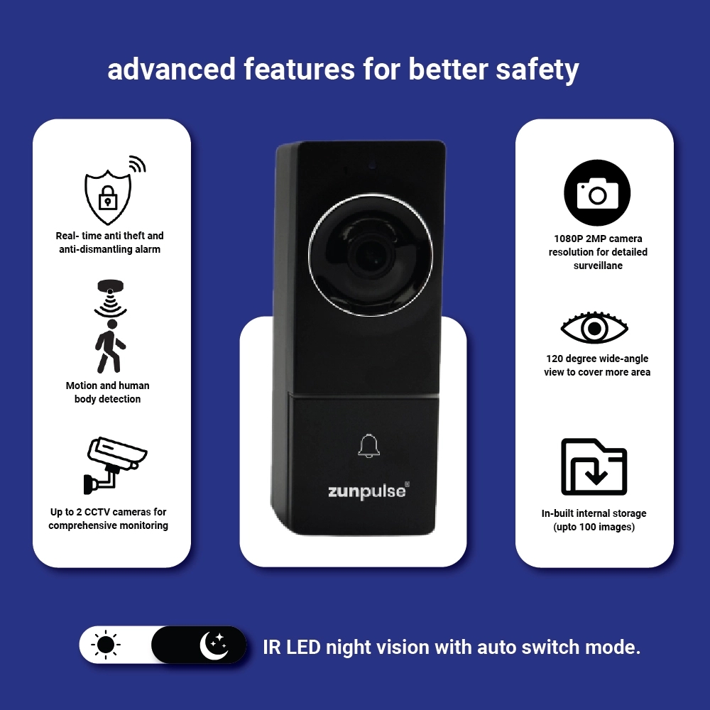 Zunpulse Zunpulse zunpulse 7 inch Smart Video Door Phone - Touchscreen, WiFi, App, Night Vision, Motion Detection, Anti-Theft by Zunpulse 4 4